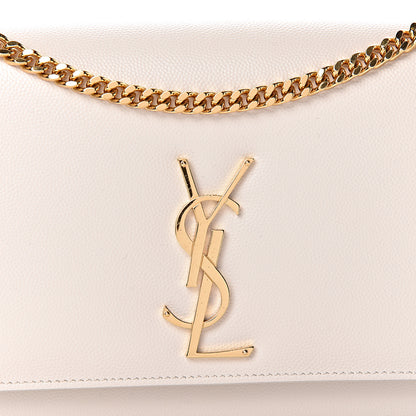 Saint Laurent Grain De Poudre Medium Classic Monogram Kate Satchel Porcellana 11 of 12