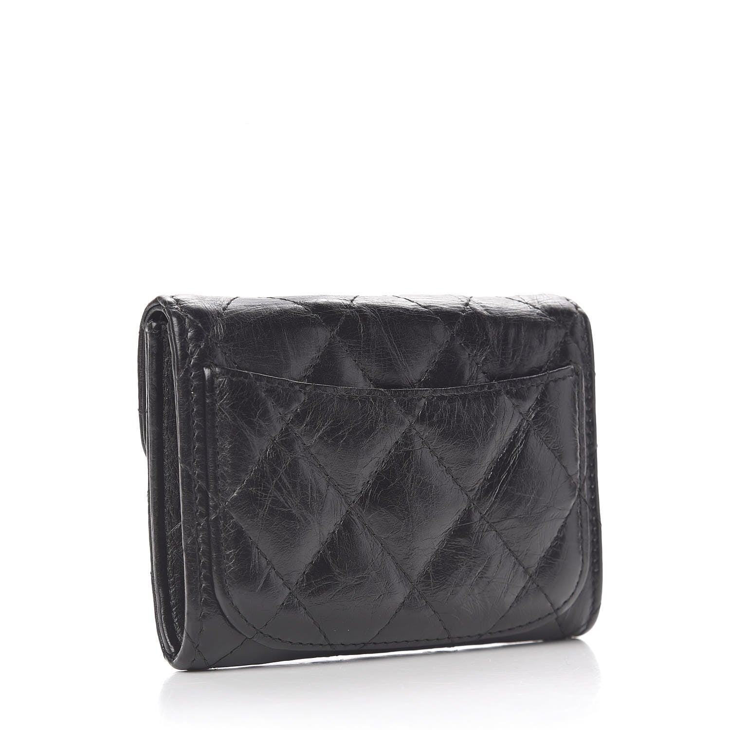 Chanel Aged Calfskin Quilted Reissue Flap Card Holder Black 3 of 9
