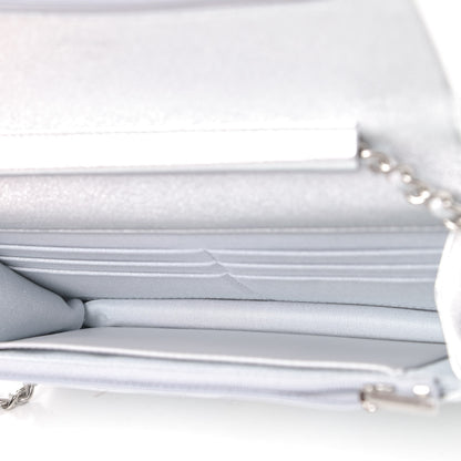 Chanel Metallic Lambskin Quilted Wallet On Chain WOC Silver 4 of 4