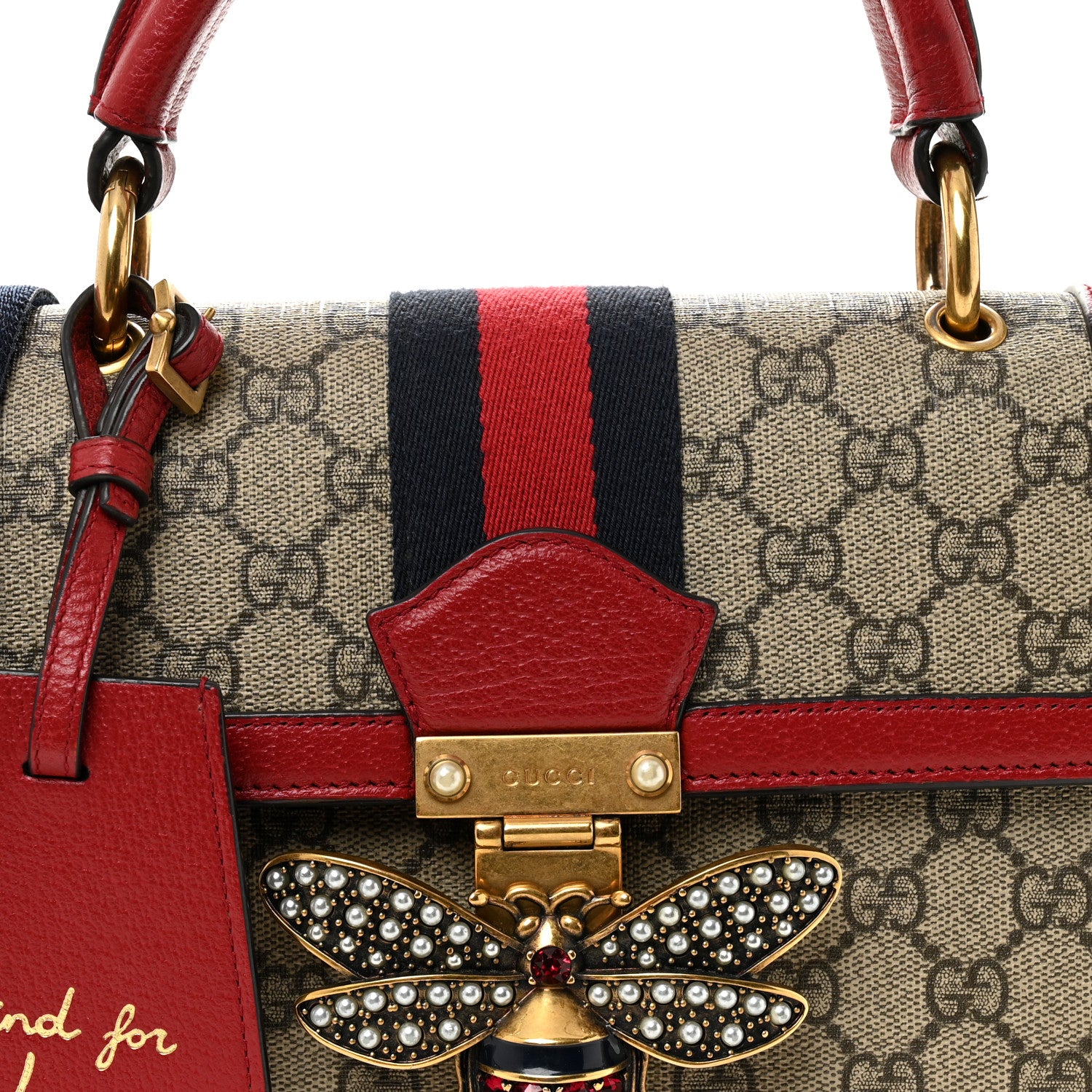 Gucci GG Supreme Monogram Small Queen Margaret Top Handle Bag Red 8 of 13