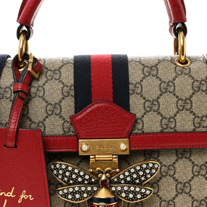 Gucci GG Supreme Monogram Small Queen Margaret Top Handle Bag Red 8 of 13
