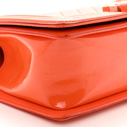 Chanel Patent Calfskin Quilted Medium Plexiglass Boy Flap Orange 9 of 11
