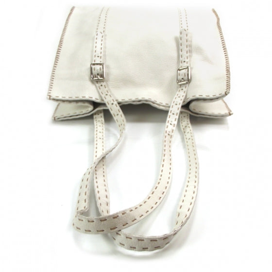 Calfskin Romano Selleria Tote White