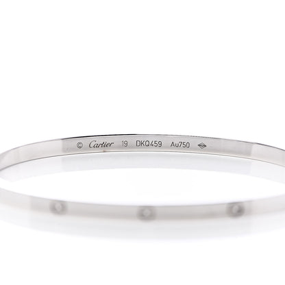 Cartier 18K White Gold Small LOVE Bracelet 19 5 of 7