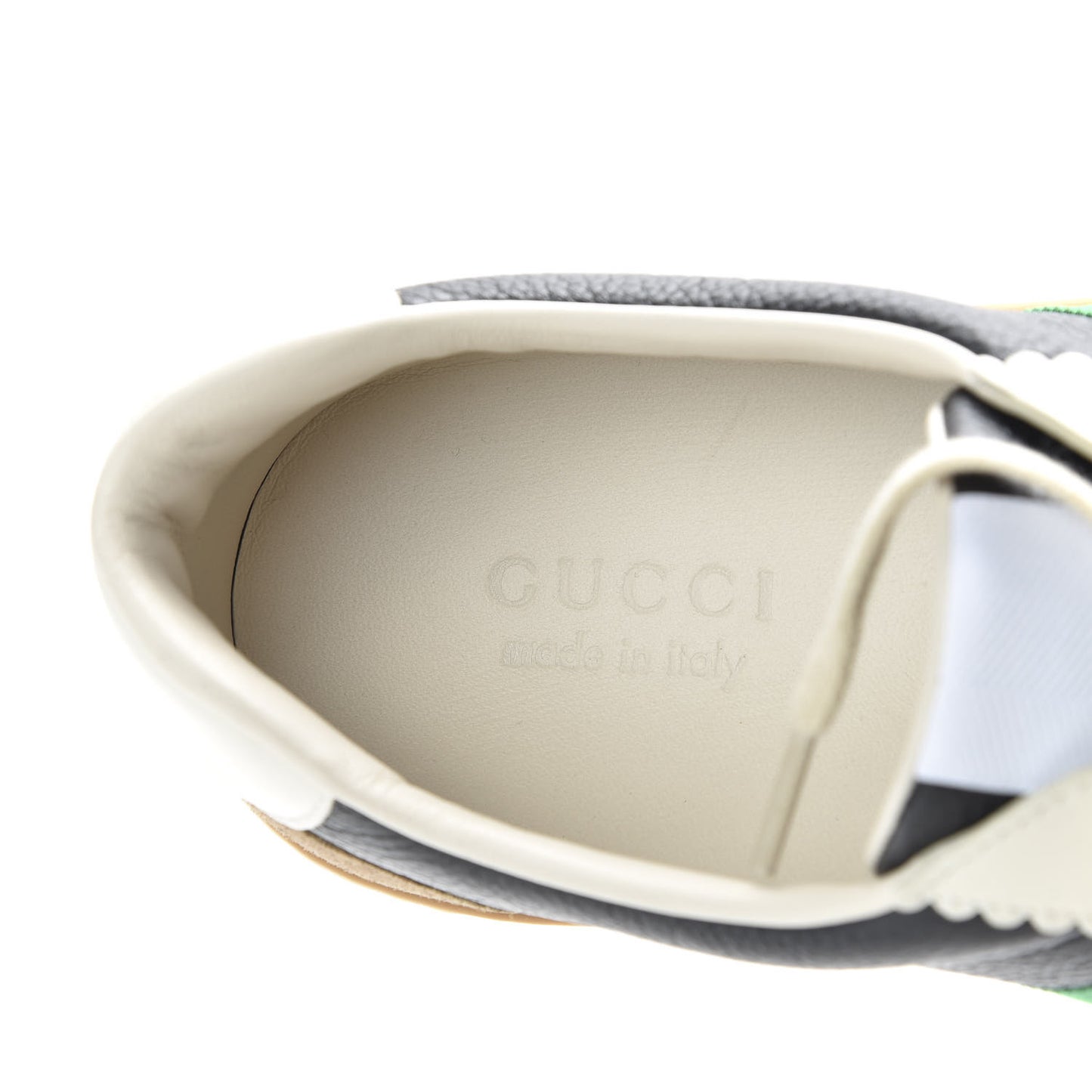Calfskin Suede Web Mens G74 Sneakers 11 Ardesia Black New Mystic White