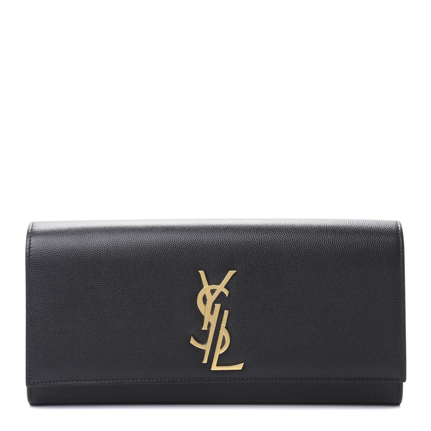 Saint Laurent Grain De Poudre Monogram Cassandre Clutch Black 1 of 8