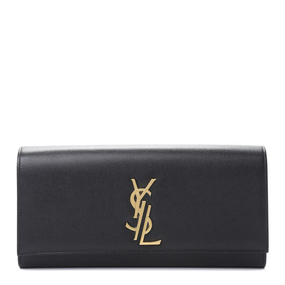 Saint Laurent Grain De Poudre Monogram Cassandre Clutch Black 1 of 8