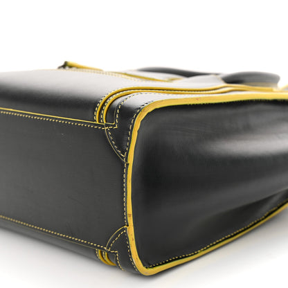 Celine Satin Calfskin Nano Debossed Luggage Black Yellow 9 of 11