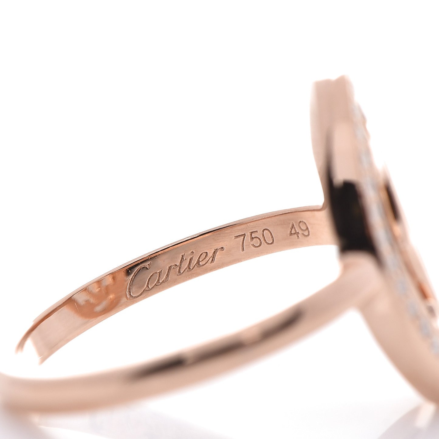 18K Pink Gold Diamond Logo Double C Ring 49 4.75