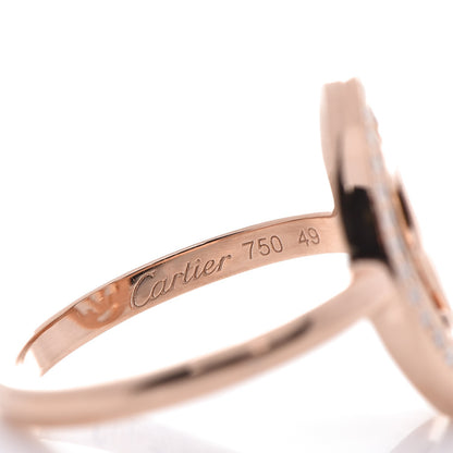 Cartier 18K Pink Gold Diamond Logo Double C Ring 49 4.75 5 of 7