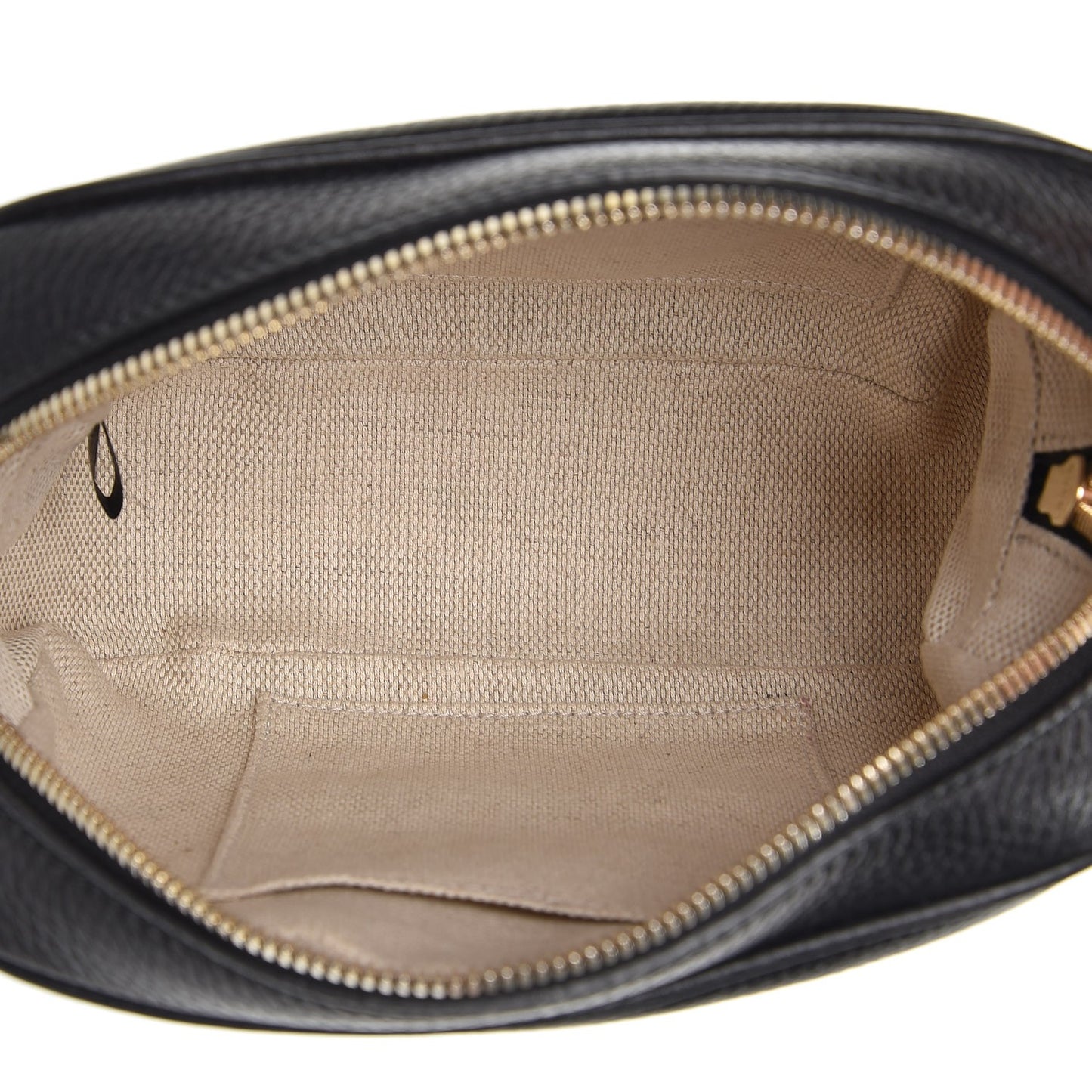 Pebbled Calfskin Small Soho Disco Bag Black