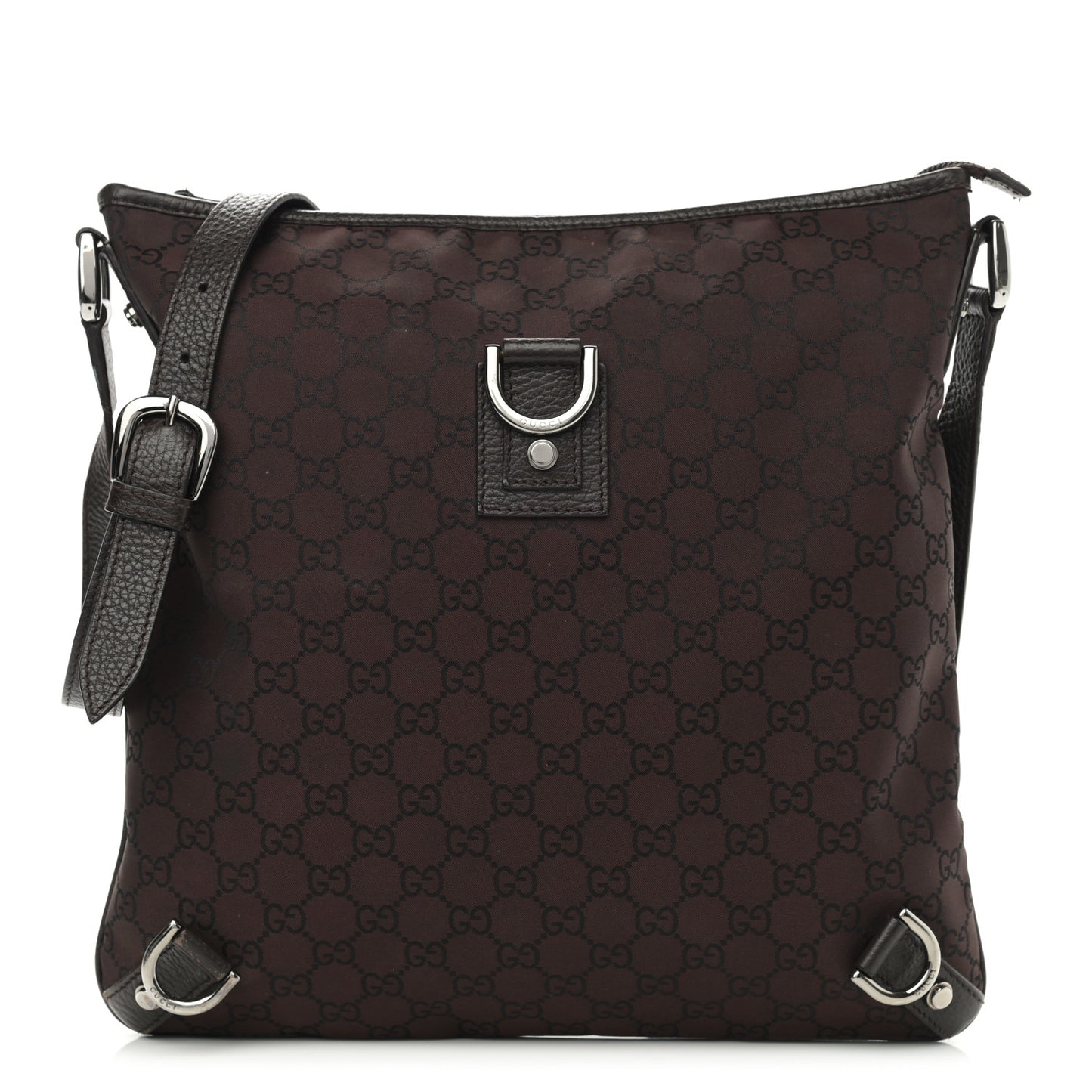 Nylon Monogram Abbey Messenger Bag Dark Brown