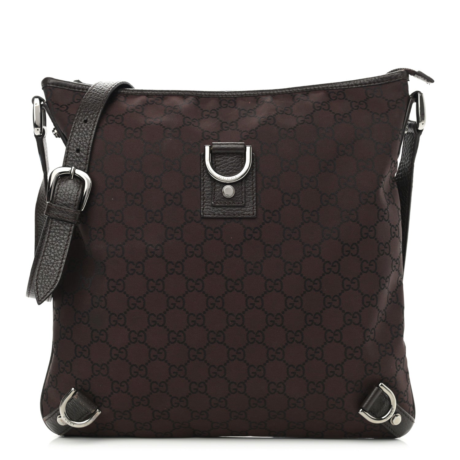 Gucci Nylon Monogram Abbey Messenger Bag Dark Brown 1 of 10