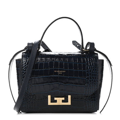 Givenchy Crocodile Embossed Small ID Flap Navy 1 of 8