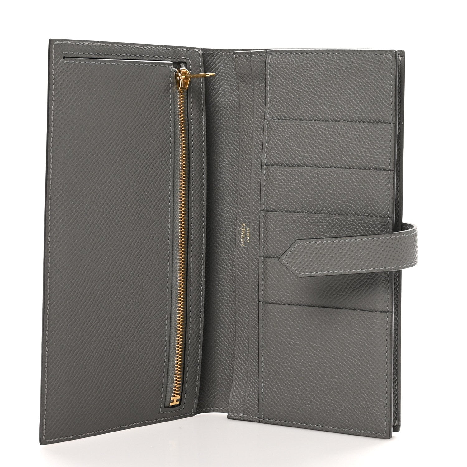 Hermes Epsom Bearn Gusset Wallet Gris Meyer 5 of 8