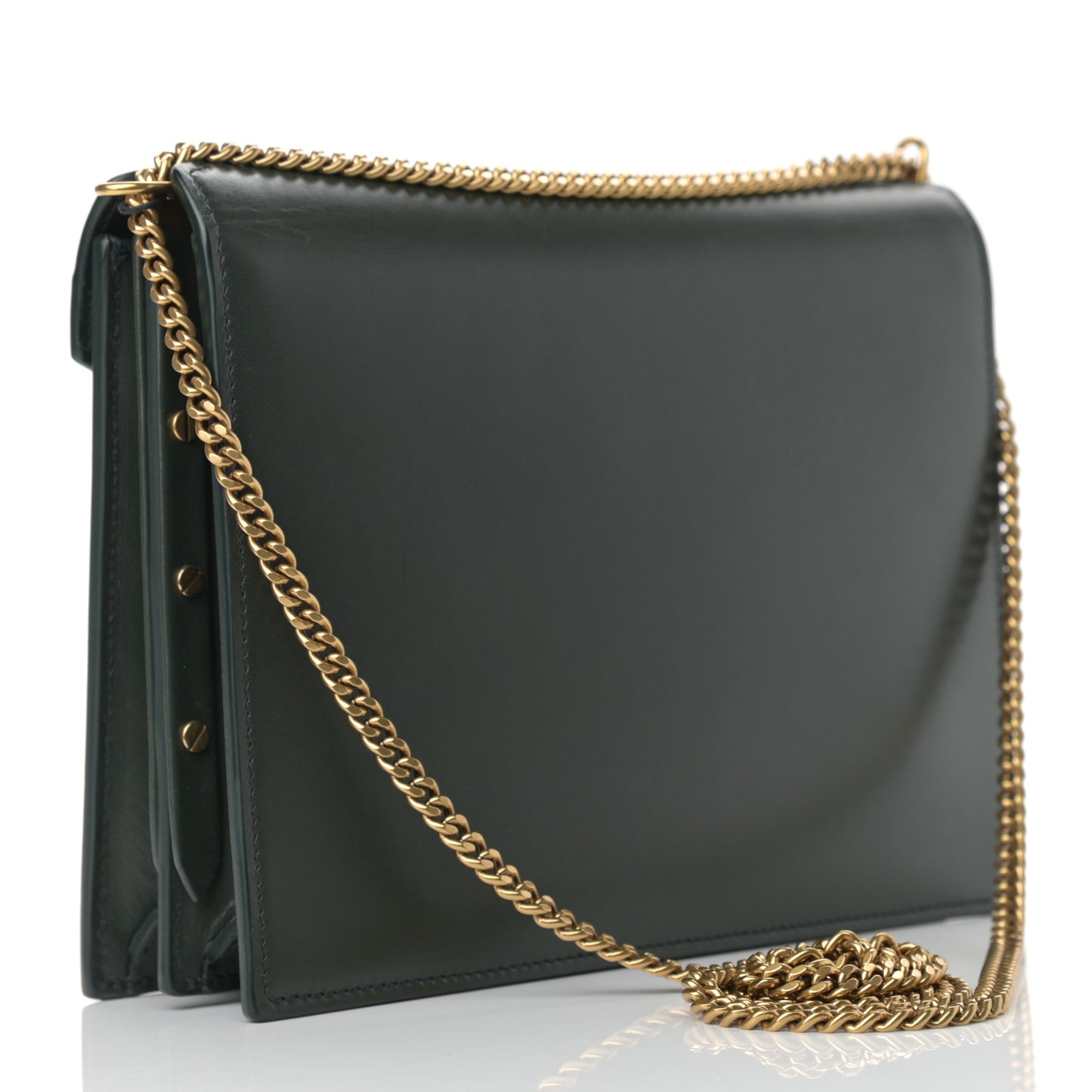 Smooth Calfskin Monogram Cassandra Clasp Bag Dark Green