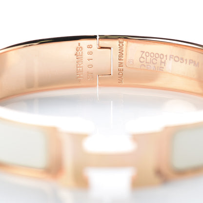 Hermes Enamel Narrow Clic Clac H Bracelet PM Craie 4 of 4