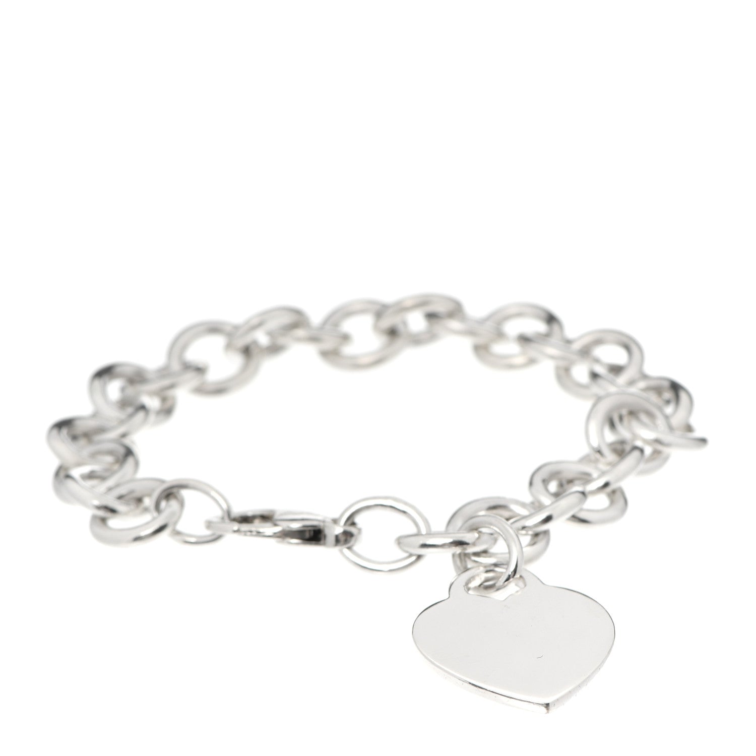 Tiffany Sterling Silver Heart Tag Charm Bracelet 1 of 6