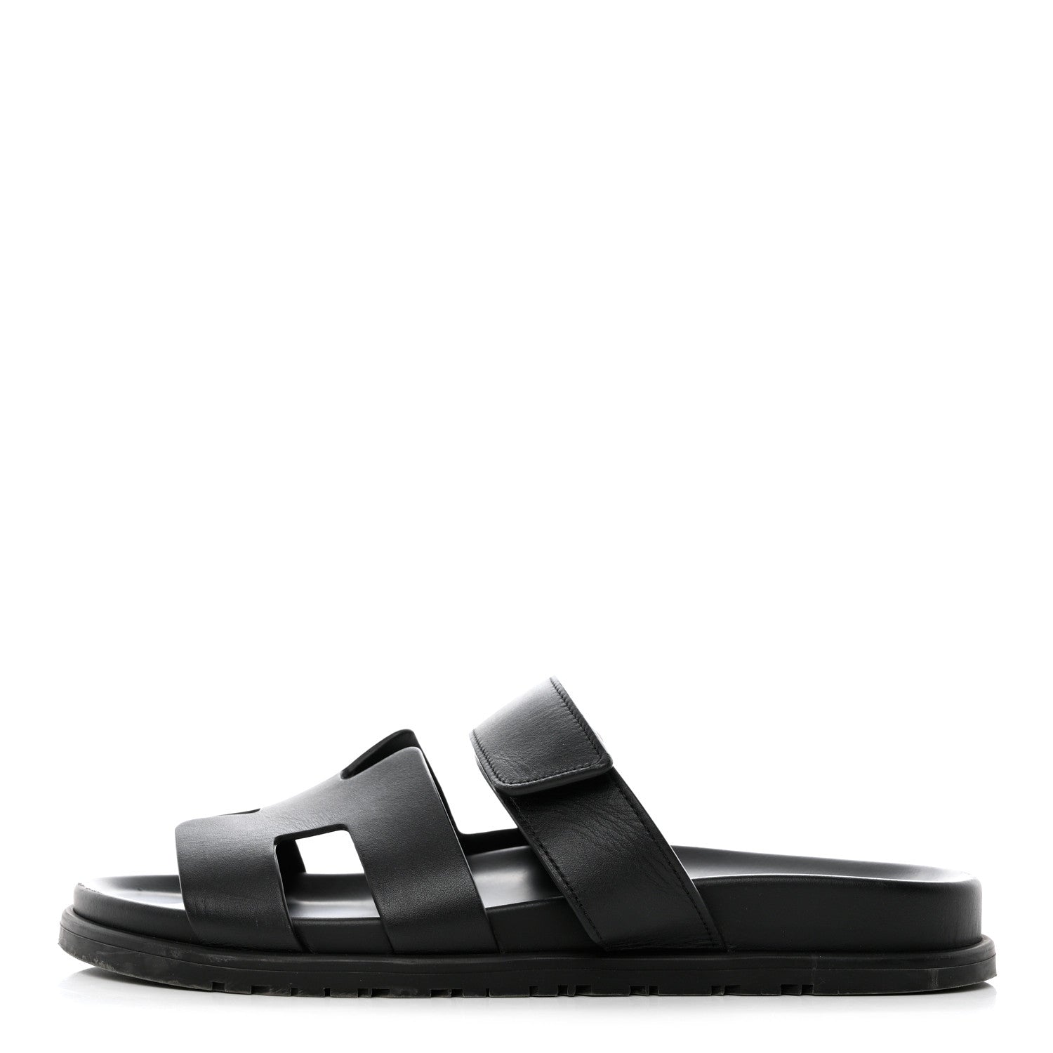 Hermes Calfskin Womens Chypre Sandals 40 Black 1 of 11