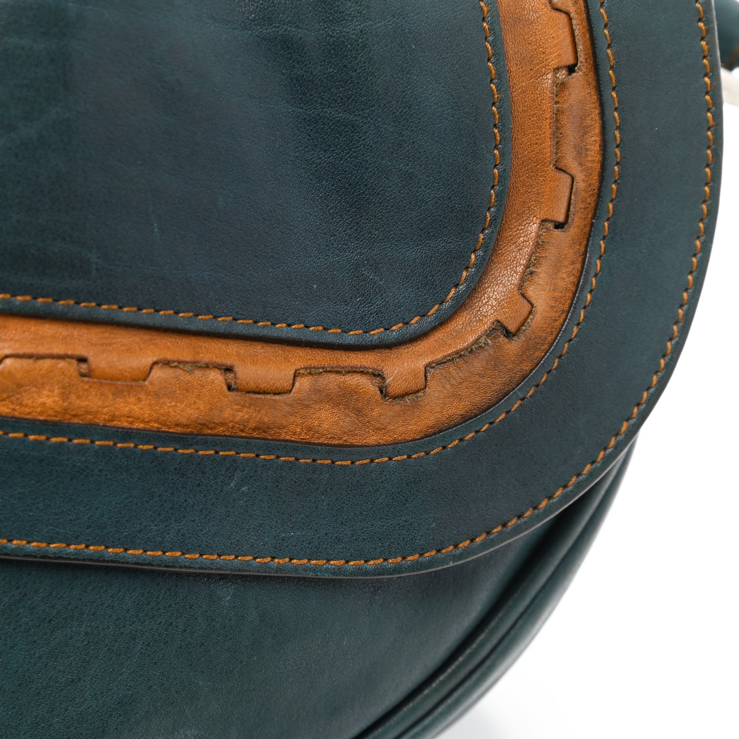 Calfskin Medium Gaucho Double Saddle Bag Dark Blue