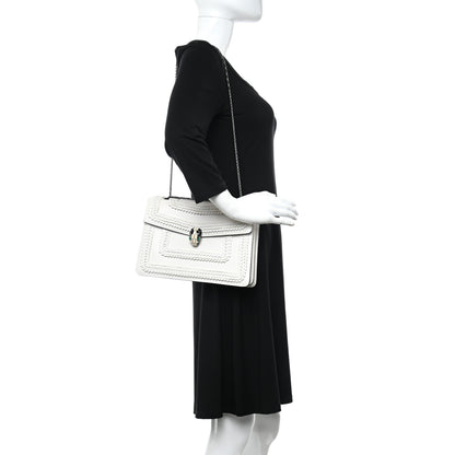 Bulgari Calfskin Serpenti Forever Shoulder Bag White 2 of 9