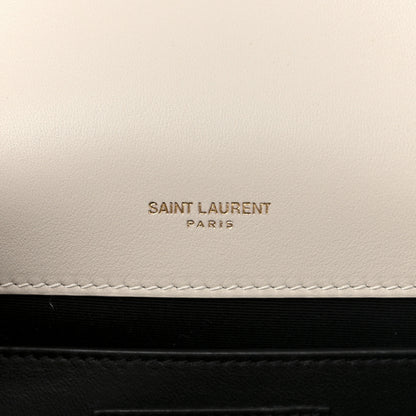 Saint Laurent Grain De Poudre Textured Mixed Matelasse Medium Triquilt Monogram Satchel Porcellana 7 of 12