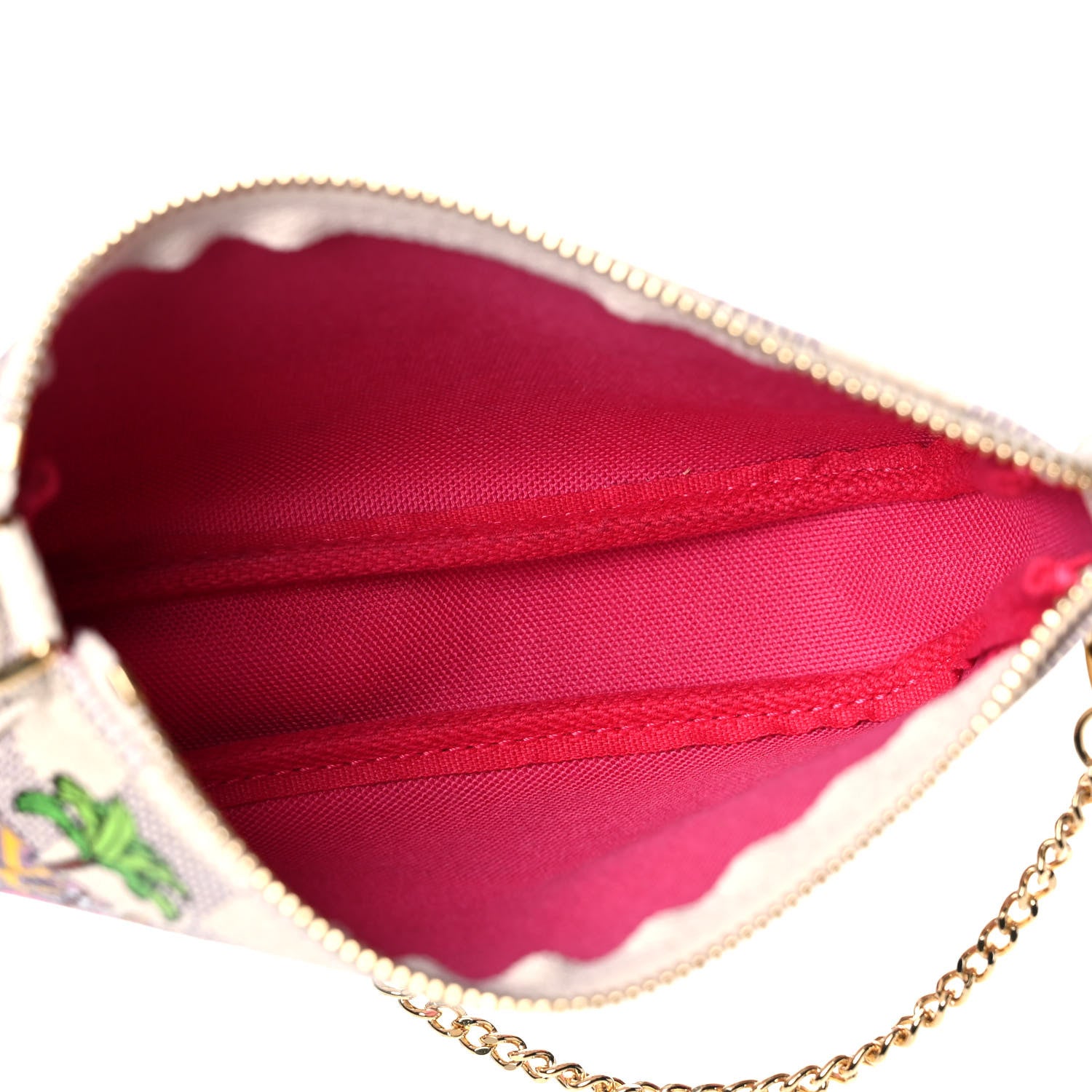 Louis Vuitton Damier Azur 2021 Christmas Animation Hollywood Mini Pochette Accessories Fuchsia 5 of 11