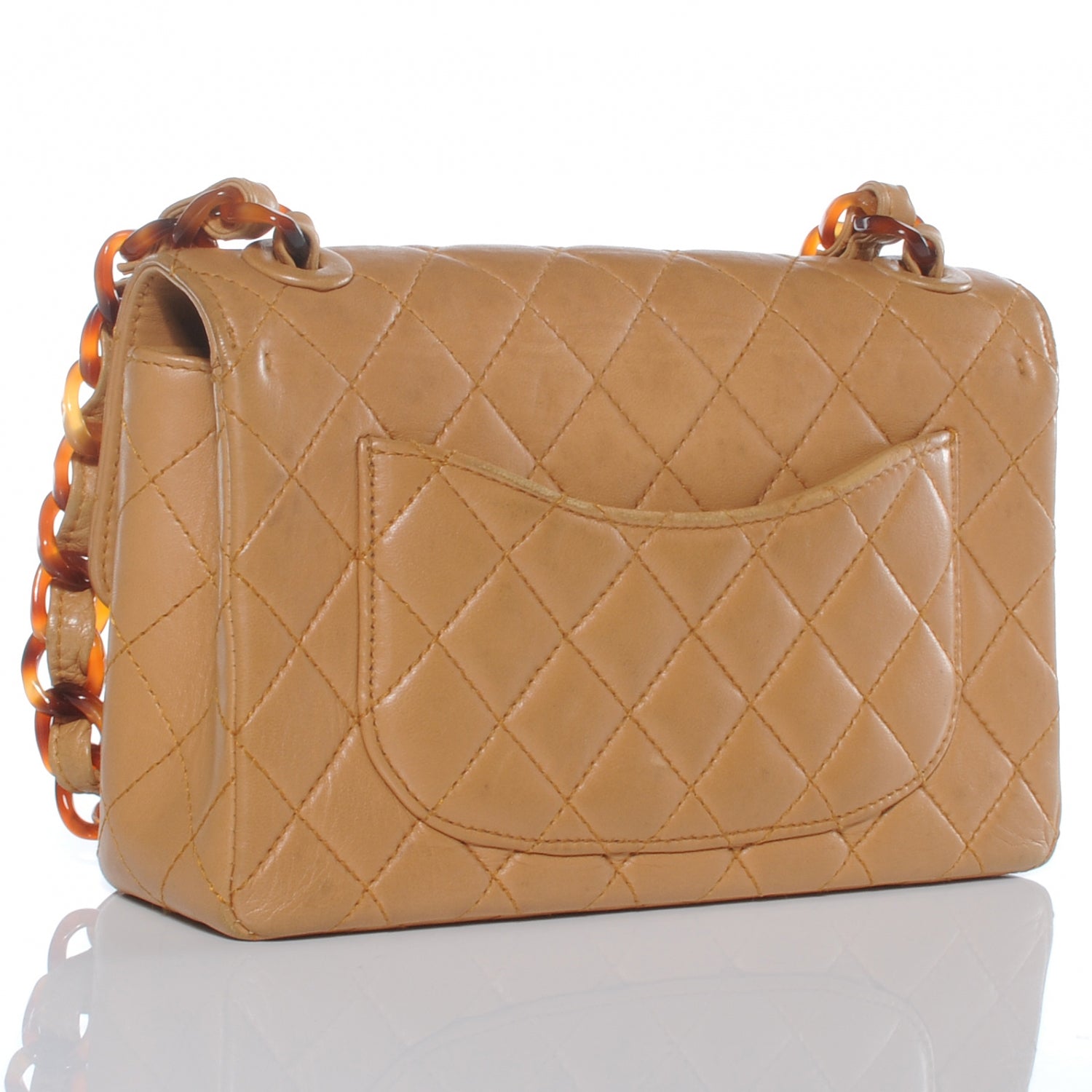 Chanel Lambskin Tortoise Chain Small Flap Beige 3 of 9