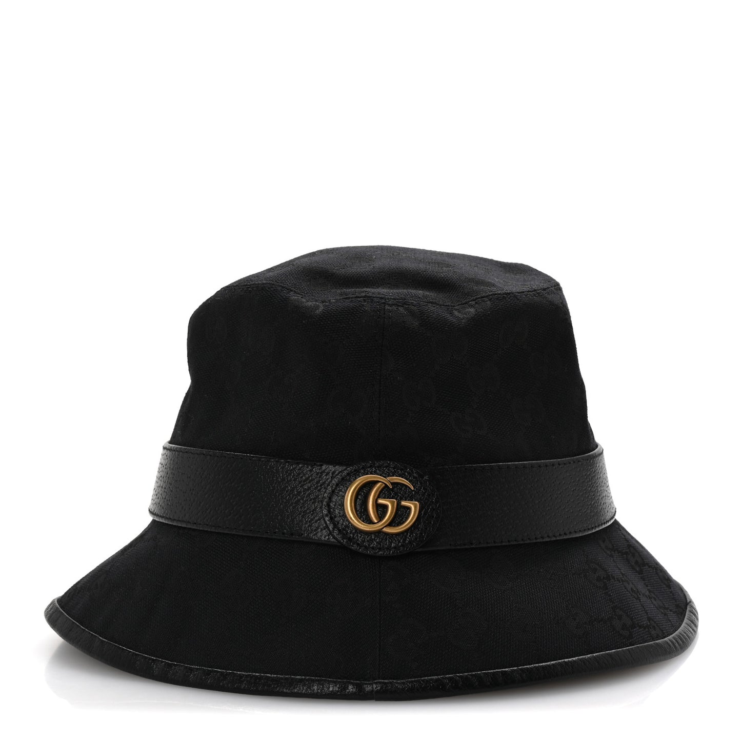 Monogram Textured Dollar Calfskin GG Jago Bucket Hat L Black