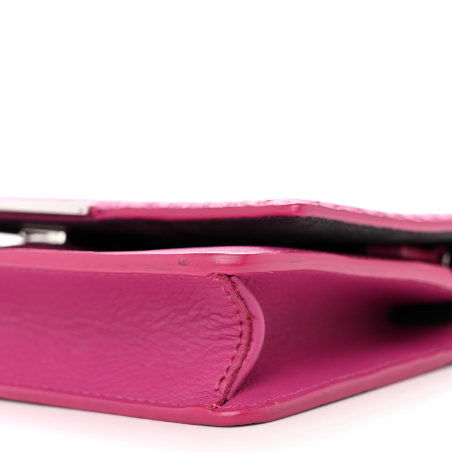 Fendi Snakeskin Tube Wallet on Chain Magenta 11 of 20