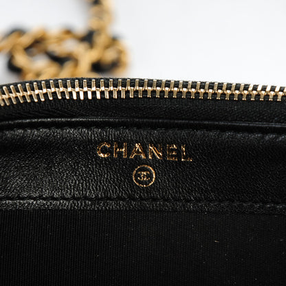 Chanel Lambskin Quilted Small Boy Clutch With Chain Black 6 of 9