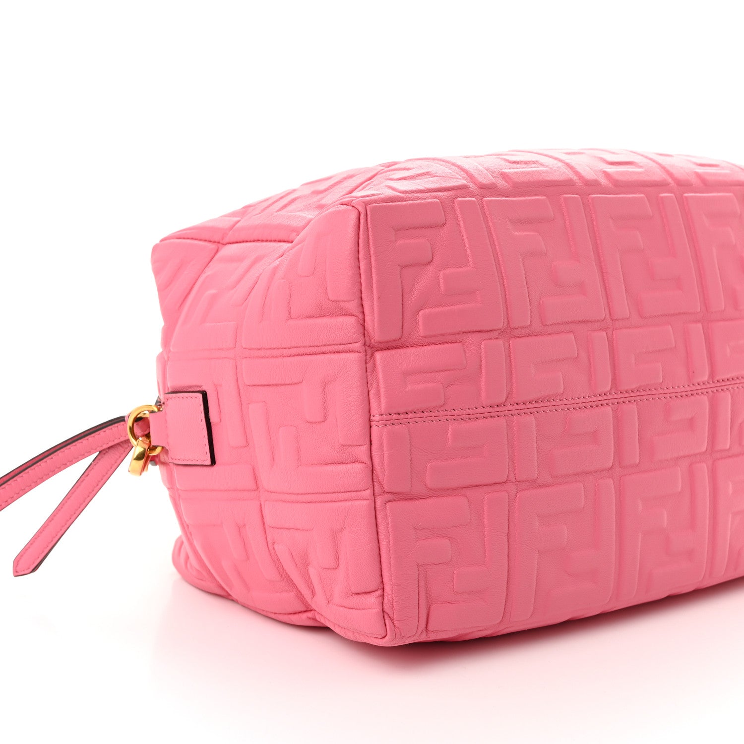 Fendi Nappa FF 1974 Embossed Small Boston Rosa Fluo 10 of 10
