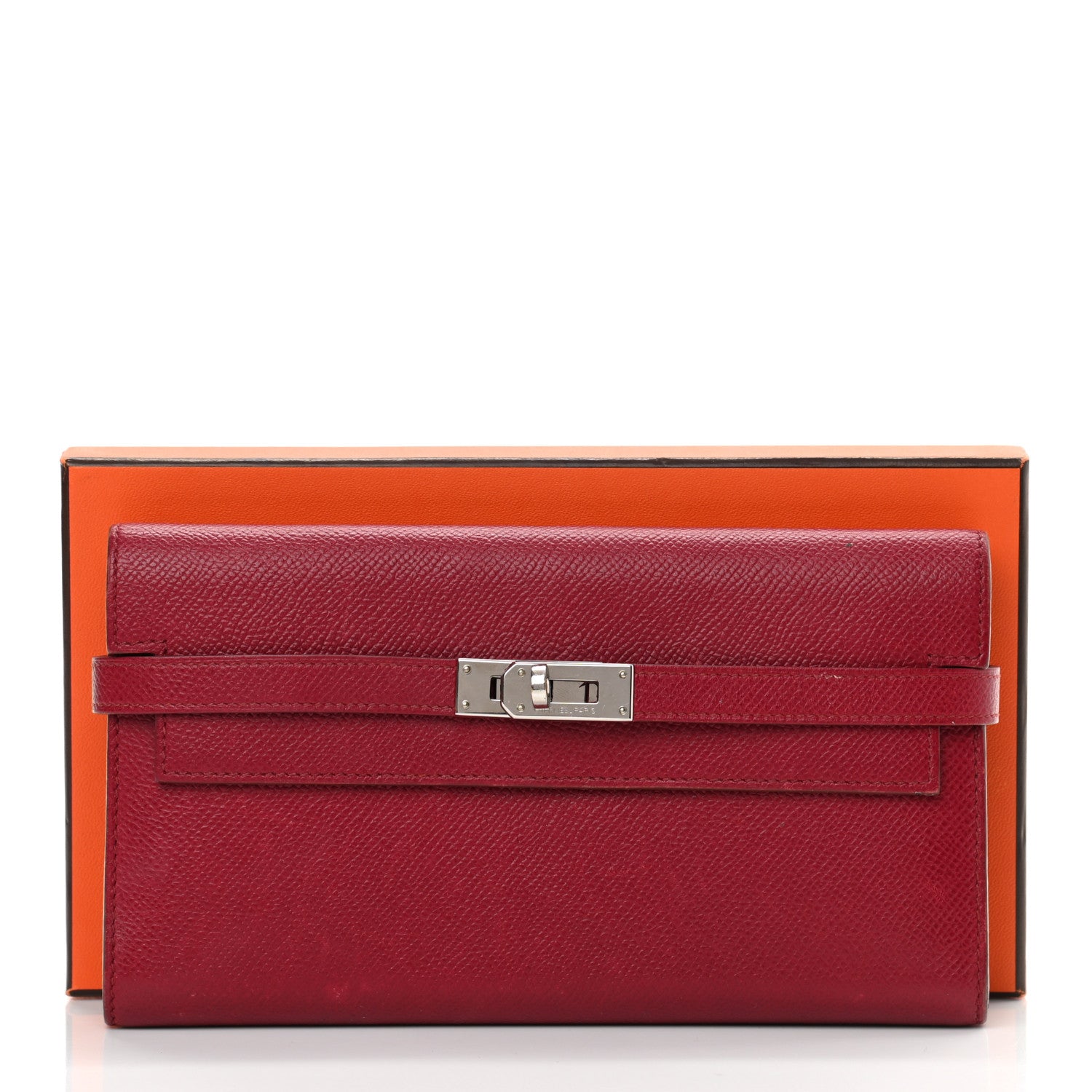 Hermes Epsom Kelly Longue Wallet Rouge Grenat 16 of 16