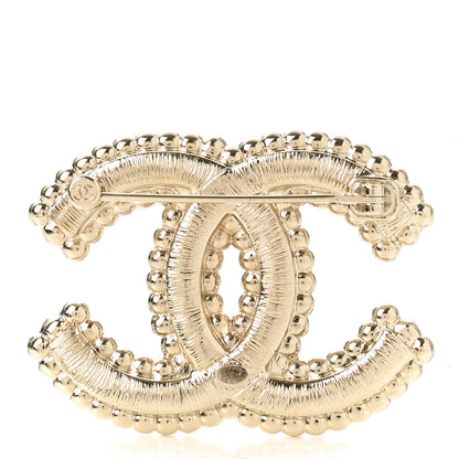 Chanel Pearl Crystal CC Brooch Gold 3 of 5