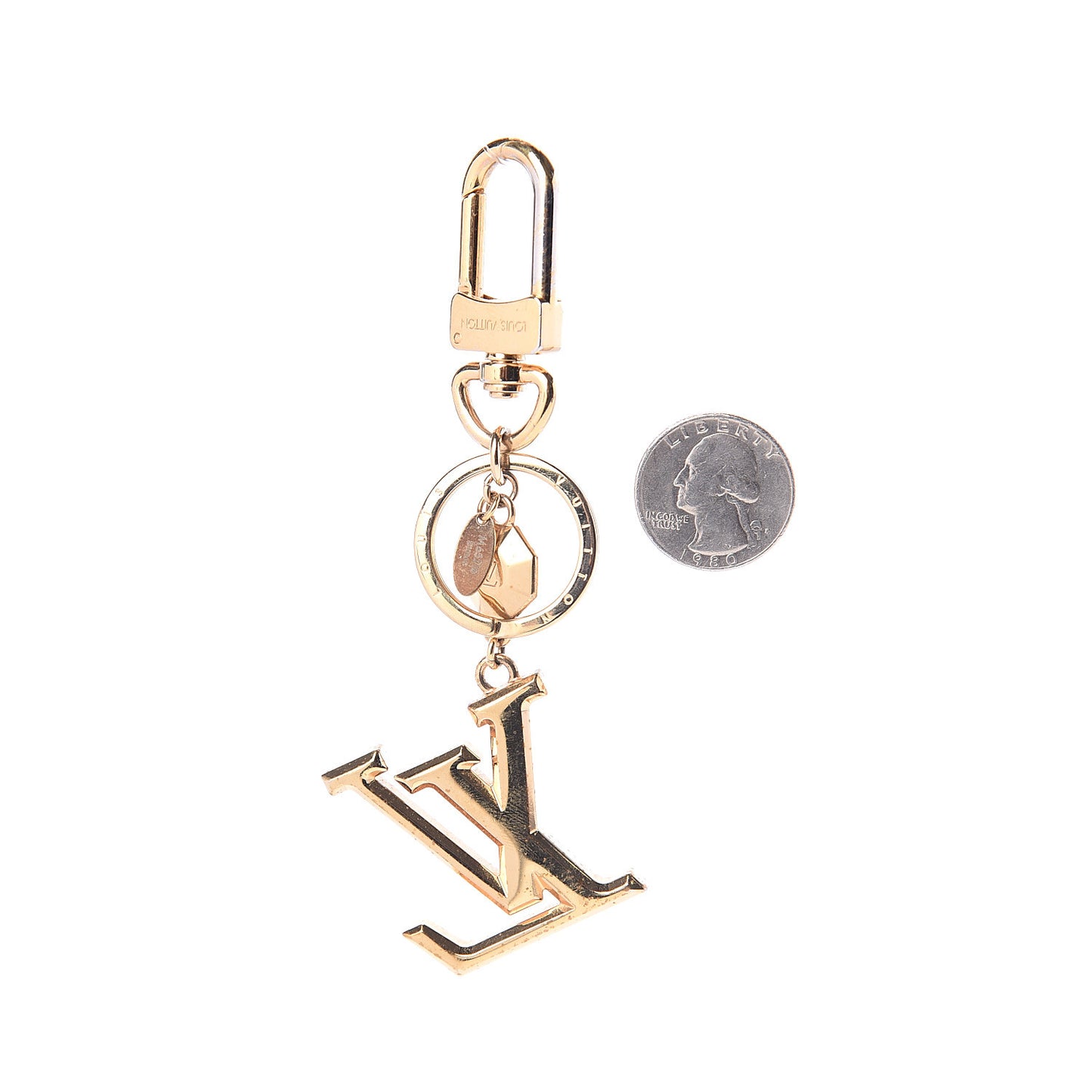 Facettes Bag Charm Key Holder Gold