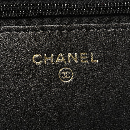 Chanel Lambskin Quilted Wallet On Chain WOC Black 6 of 11