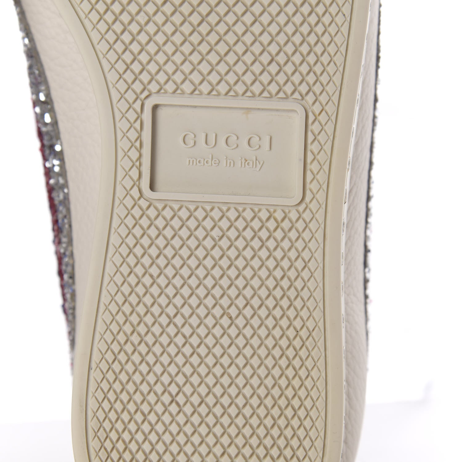 Gucci Calfskin Glitter Crystal Womens Sylvie Web Falacer Sneakers 36.5 White 8 of 12
