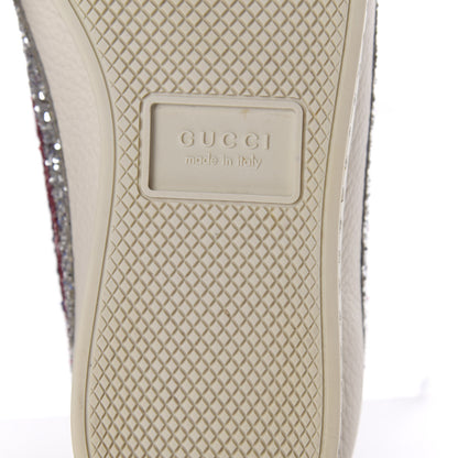 Gucci Calfskin Glitter Crystal Womens Sylvie Web Falacer Sneakers 36.5 White 8 of 12