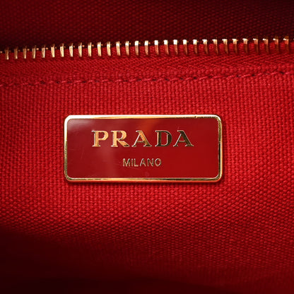 Prada Wicker Canvas Tote Naturale Red 6 of 12