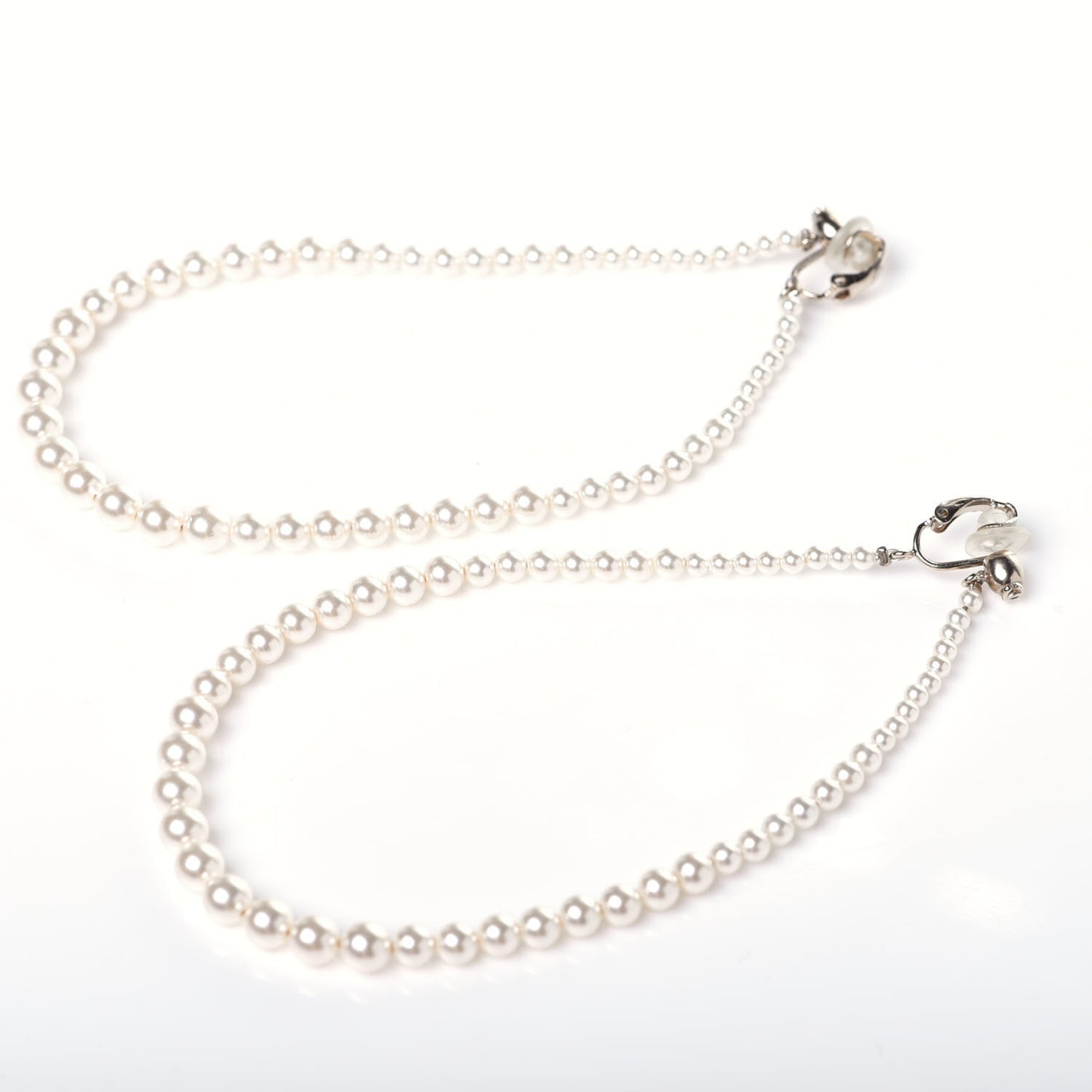 Pearl CC Drop Clip On Earrings Gold