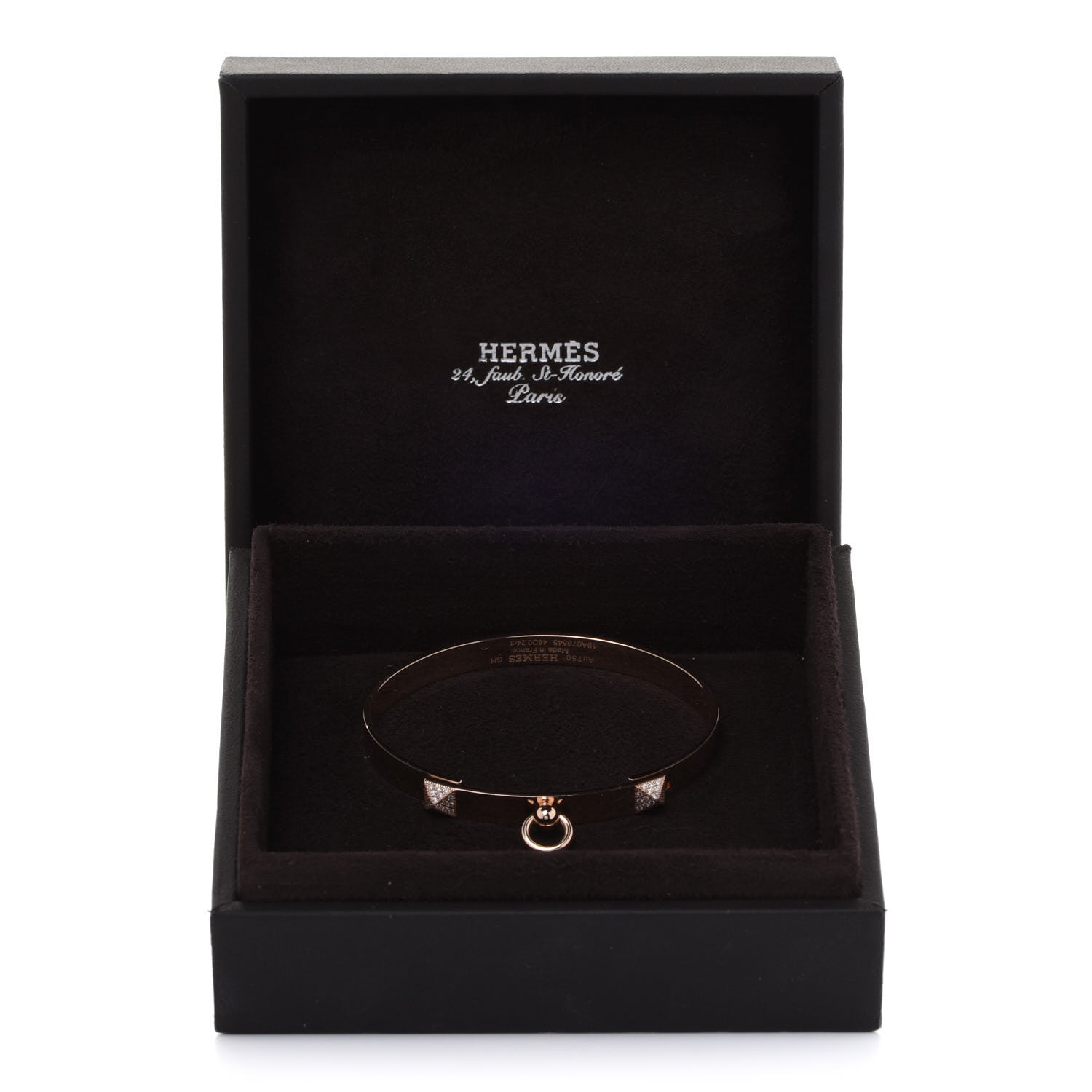 Hermes 18K Rose Gold Diamond PM Collier De Chien Bracelet SH 6 of 6