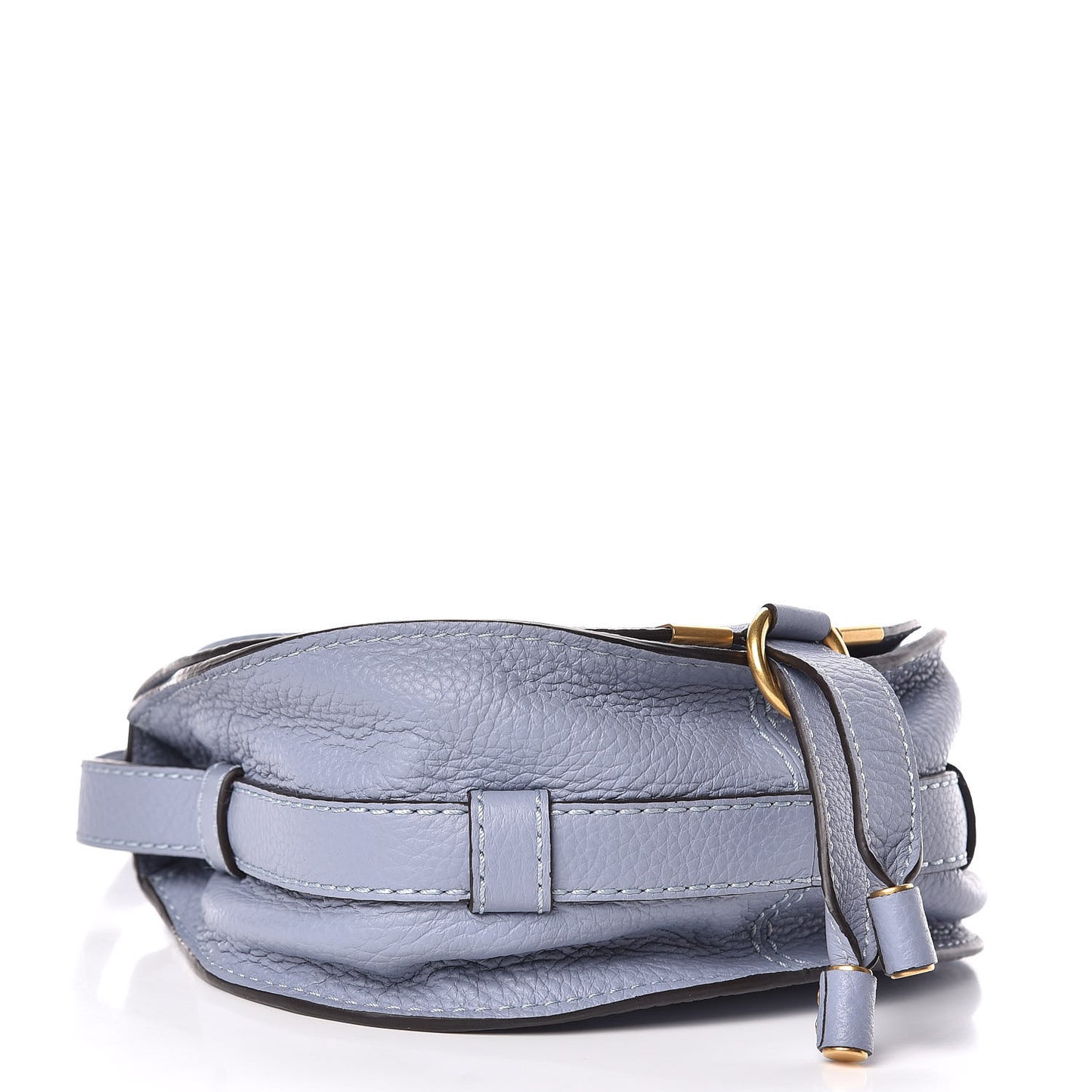 Calfskin Mini Marcie Round Crossbody Bag Washed Blue