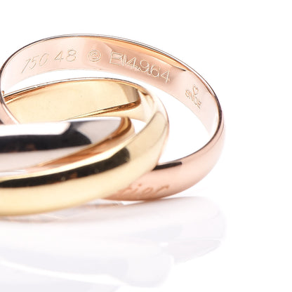 Cartier 18K Pink Yellow White Gold Classic Trinity Ring 48 4.5 4 of 5