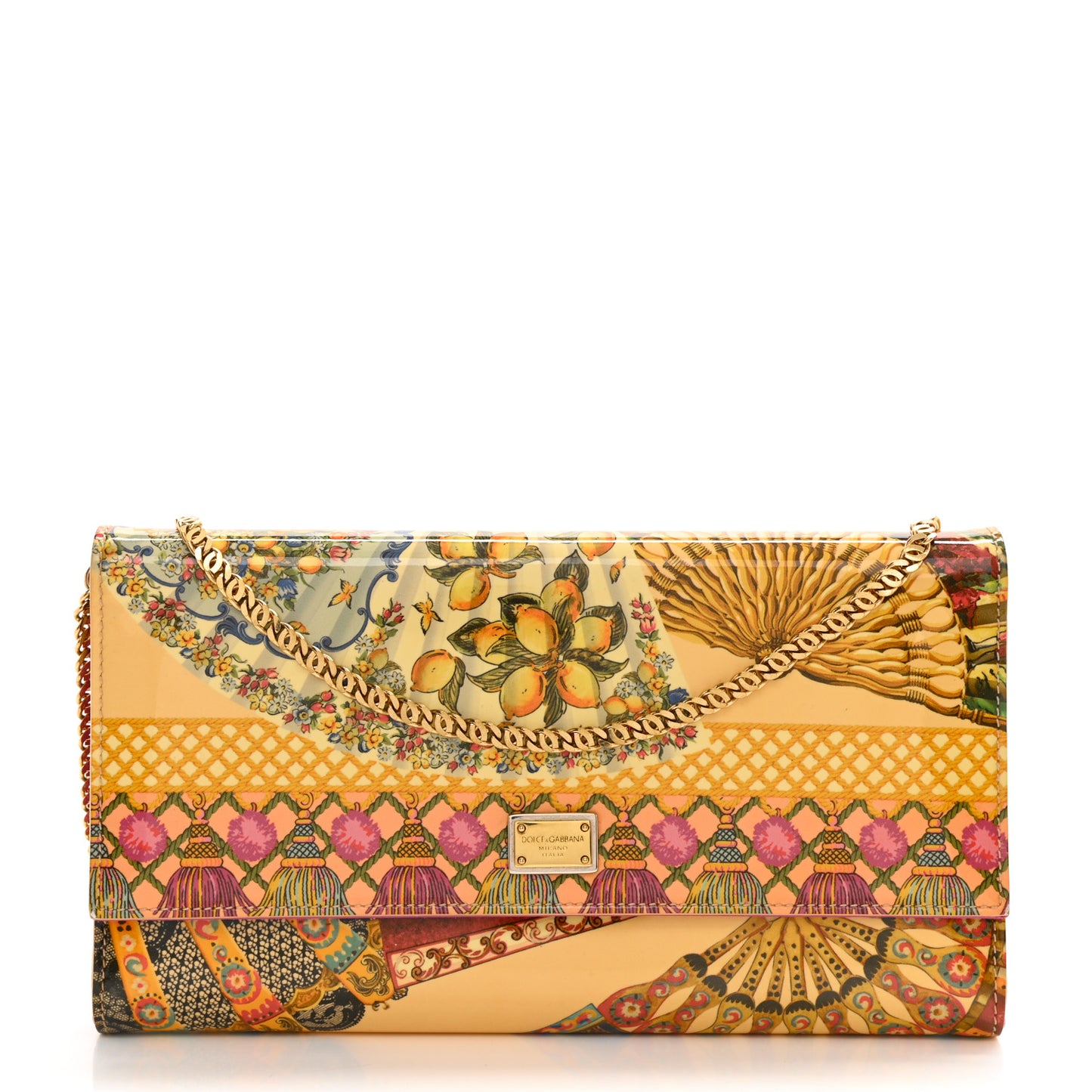 Dauphine Fan Foulard Print Wallet On Chain Multicolor