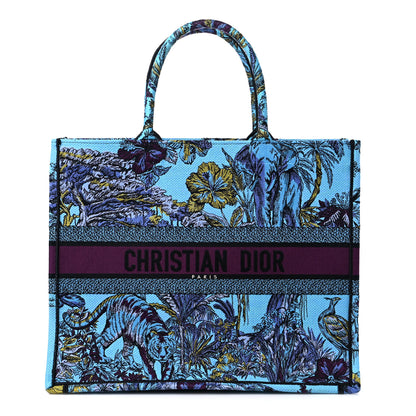 Christian Dior Canvas Embroidered Large Toile de Jouy Voyage Book Tote Celestial Blue 1 of 11