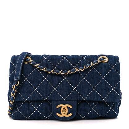 Chanel Denim Quilted Medium Denim Trip Single Flap Blue 1 of 11