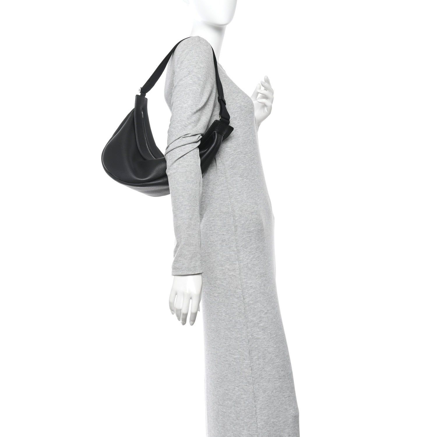 The Row Grained Calfskin Large Slouchy Banana Bag Black 2 of 10