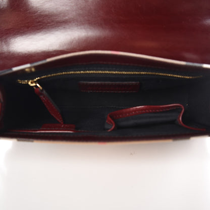 Burberry House Check Bridle Calfskin Small Abbott Crossbody Bag Red Claret 7 of 11