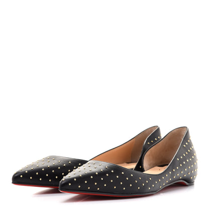 Christian Louboutin Calfskin Studded Iriza Flats 39.5 Black 3 of 8