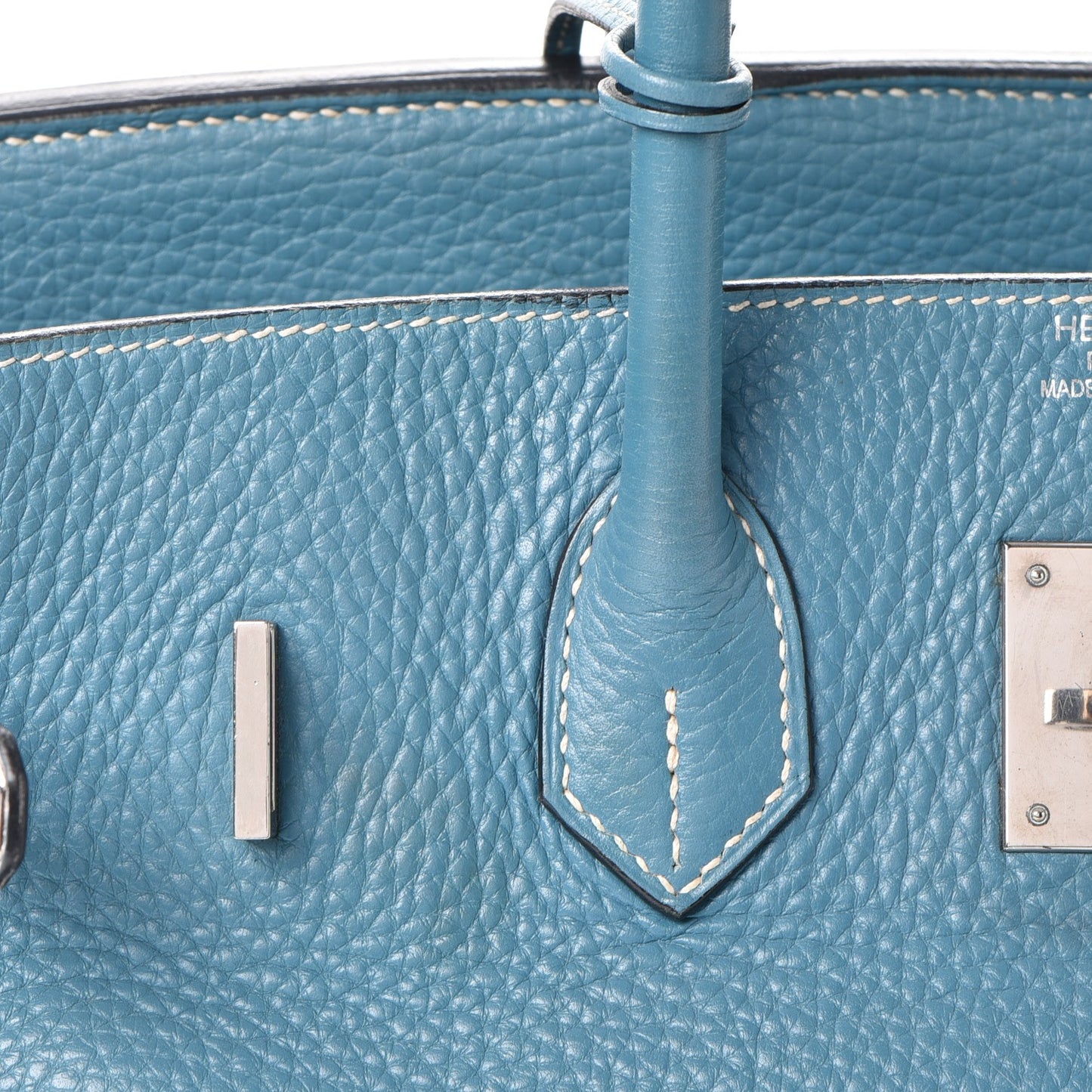 Taurillon Clemence Birkin 35 Blue Jean